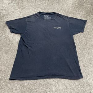 Columbia PFG Graphic T-Shirt Mens Large Blue Crew Neck Short Sleeve Casual Tee
